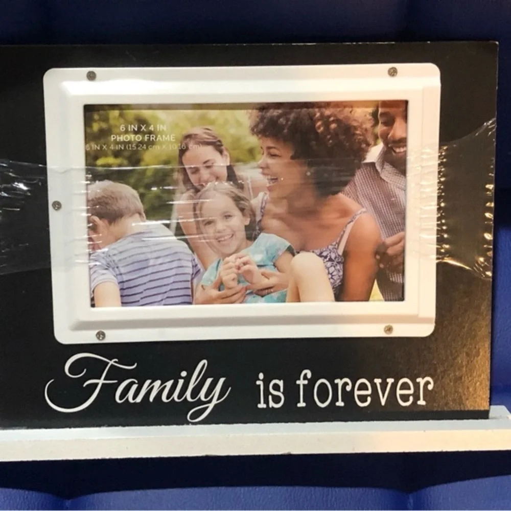 2 photo picture frames, “Family is forever” & “family a whole lot of love